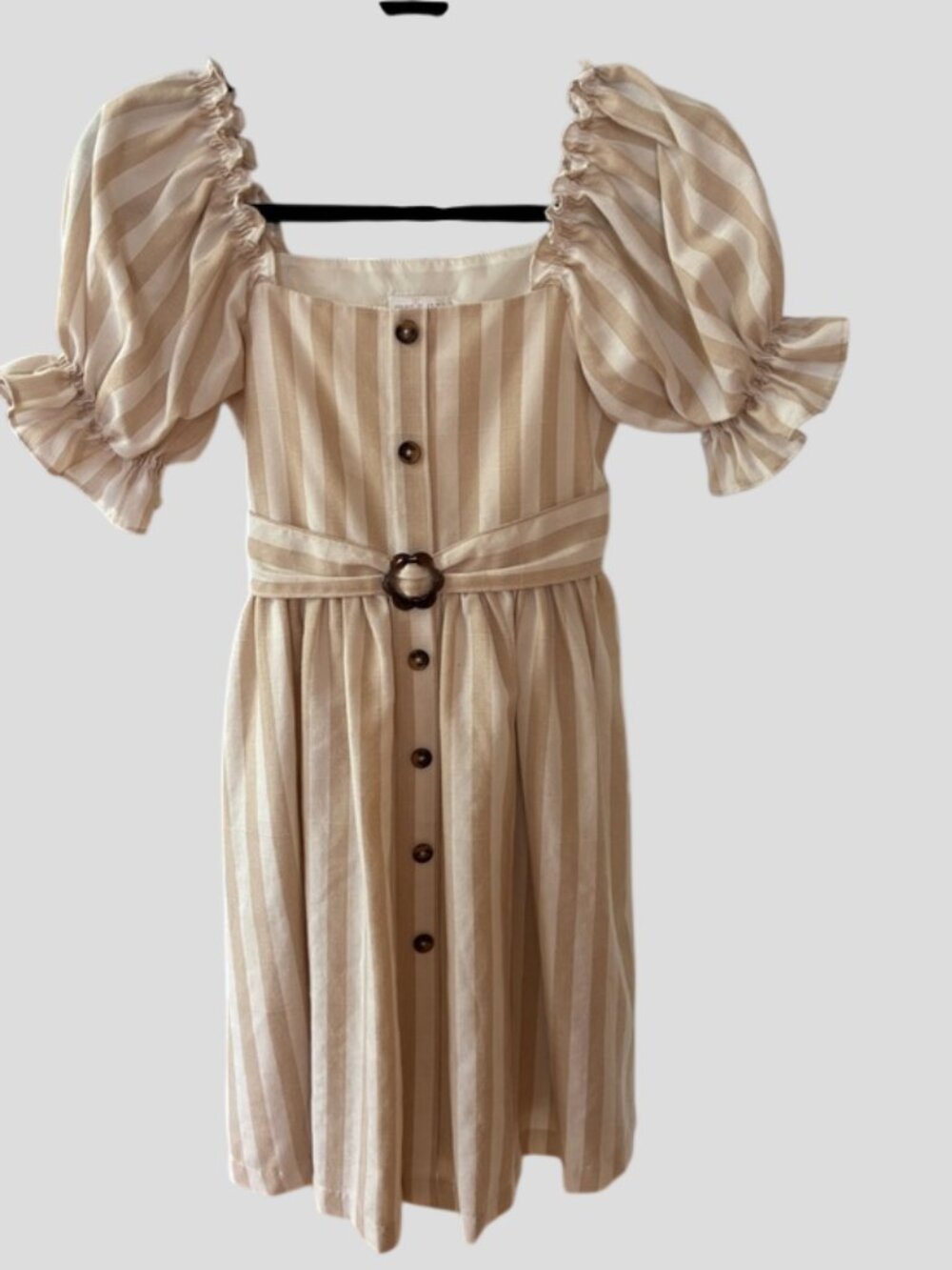 Iris & Ivy Girls Button-Front Striped Peasant Dress